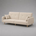 Canapé convertible droit 3 places en tissu beige clair avec dossier rabattable, 182 × 82 × 83 cm